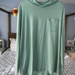 Vineyard Vines green and white striped top